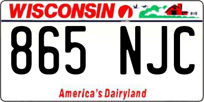 WI license plate 865NJC