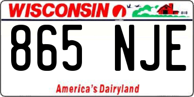 WI license plate 865NJE
