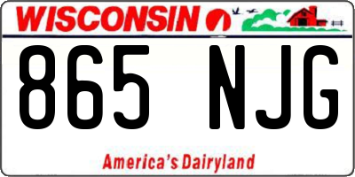 WI license plate 865NJG