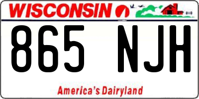WI license plate 865NJH