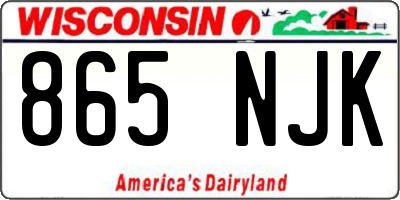 WI license plate 865NJK