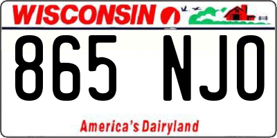 WI license plate 865NJO