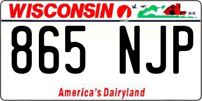 WI license plate 865NJP