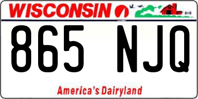 WI license plate 865NJQ