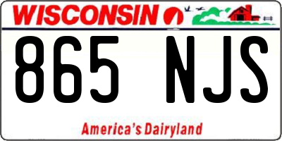 WI license plate 865NJS