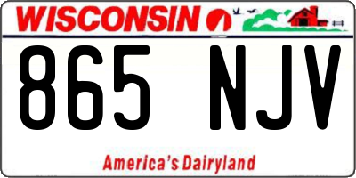 WI license plate 865NJV