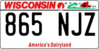 WI license plate 865NJZ