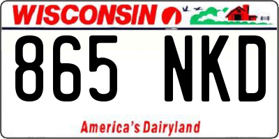 WI license plate 865NKD