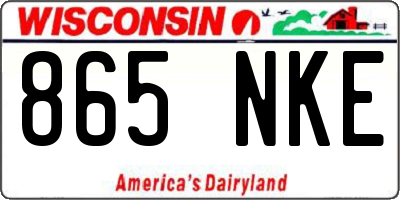 WI license plate 865NKE