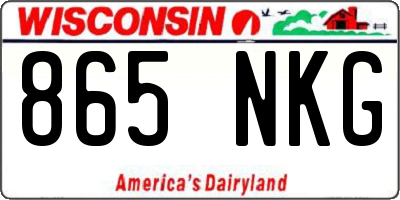 WI license plate 865NKG