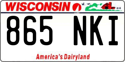 WI license plate 865NKI