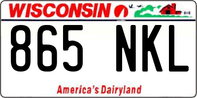 WI license plate 865NKL