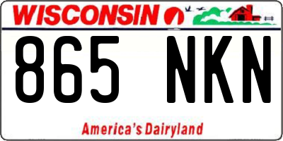 WI license plate 865NKN