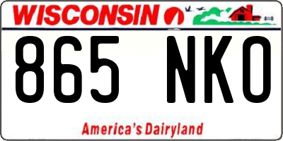 WI license plate 865NKO