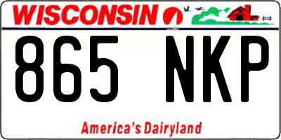 WI license plate 865NKP