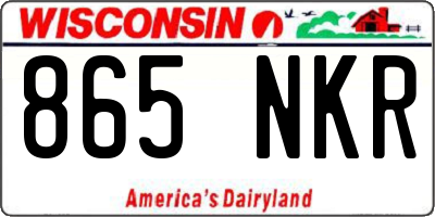 WI license plate 865NKR