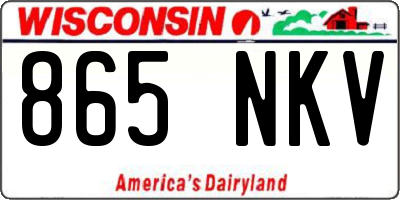 WI license plate 865NKV
