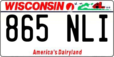 WI license plate 865NLI
