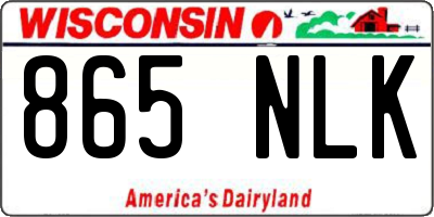 WI license plate 865NLK
