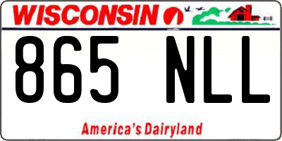 WI license plate 865NLL