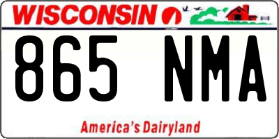 WI license plate 865NMA