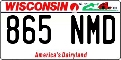WI license plate 865NMD