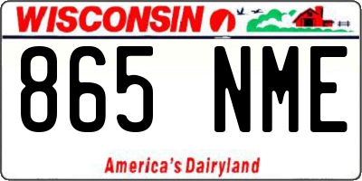 WI license plate 865NME