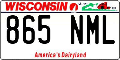 WI license plate 865NML