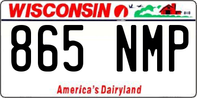 WI license plate 865NMP