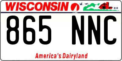 WI license plate 865NNC