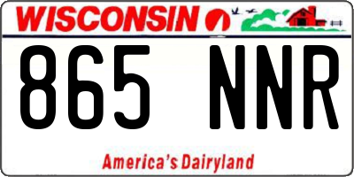 WI license plate 865NNR