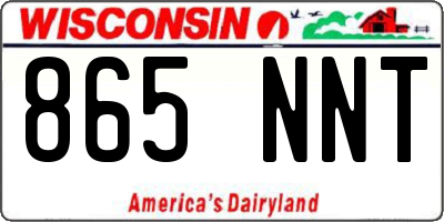 WI license plate 865NNT