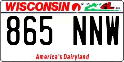 WI license plate 865NNW