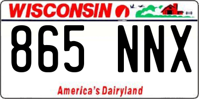 WI license plate 865NNX