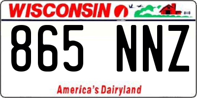 WI license plate 865NNZ