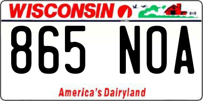 WI license plate 865NOA