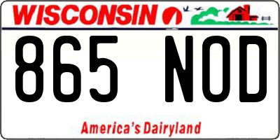 WI license plate 865NOD