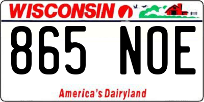 WI license plate 865NOE