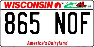 WI license plate 865NOF