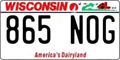 WI license plate 865NOG