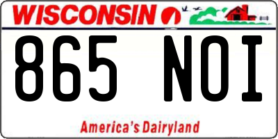 WI license plate 865NOI