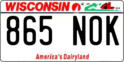 WI license plate 865NOK