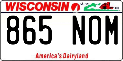 WI license plate 865NOM