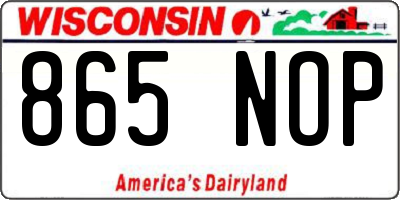 WI license plate 865NOP