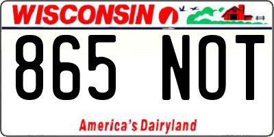 WI license plate 865NOT