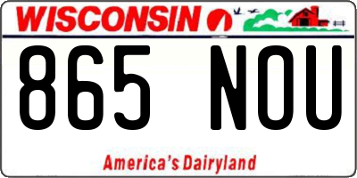 WI license plate 865NOU