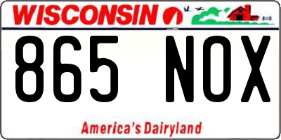 WI license plate 865NOX