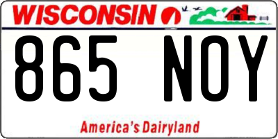 WI license plate 865NOY