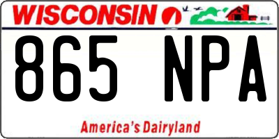 WI license plate 865NPA