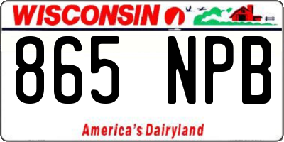 WI license plate 865NPB